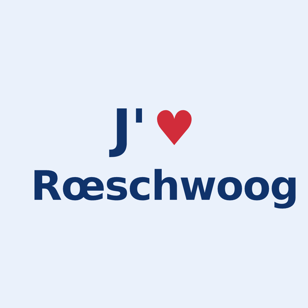 Sticker personnalisé Rœschwoog — design J'aime Rœschwoog