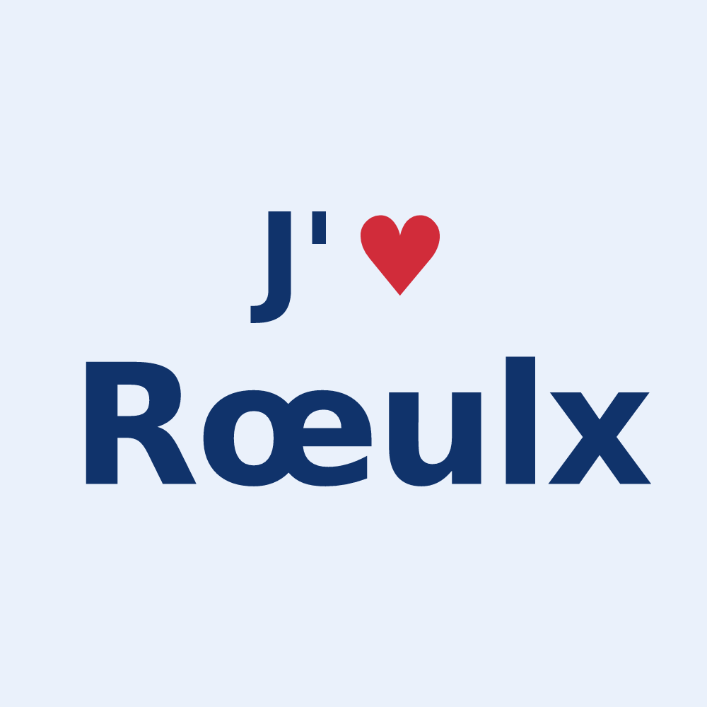 Sticker personnalisé Rœulx — design J'aime Rœulx