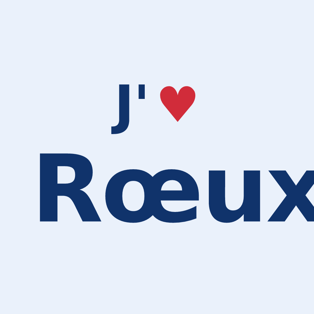 Sticker personnalisé Rœux — design J'aime Rœux