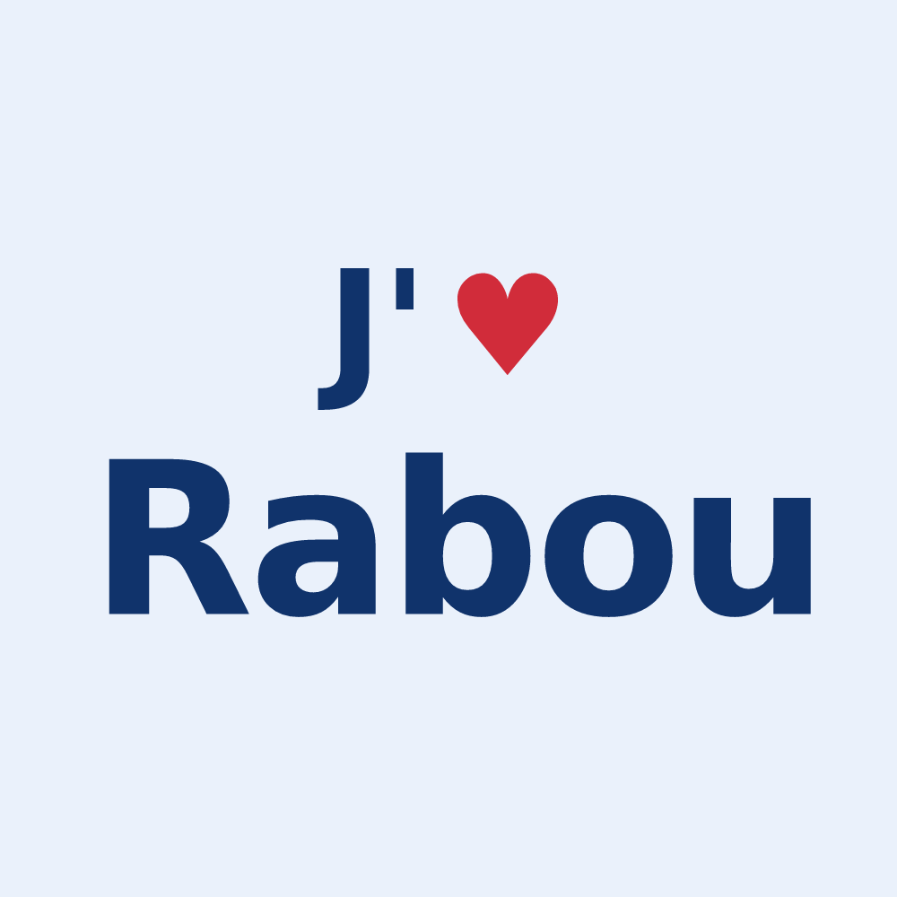 Sticker personnalisé Rabou — design J'aime Rabou