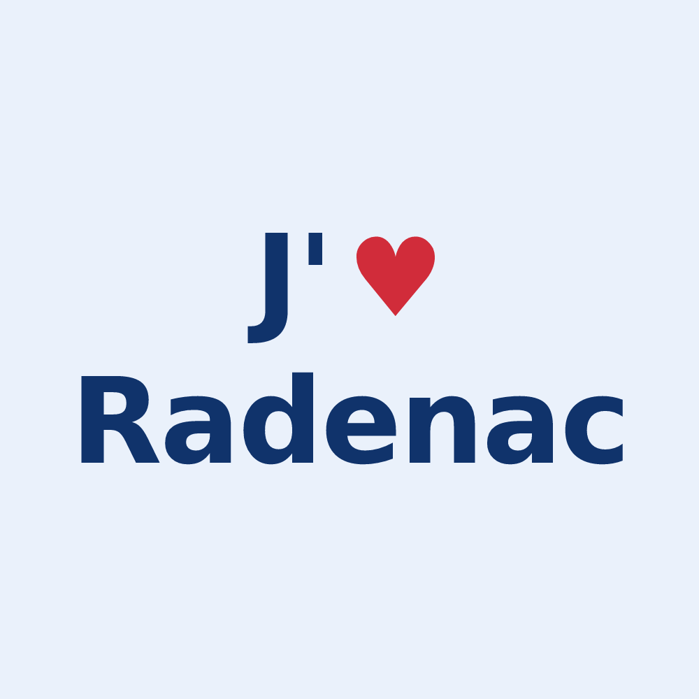 Sticker personnalisé Radenac — design J'aime Radenac