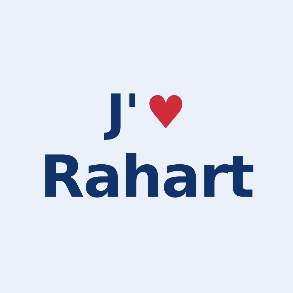Sticker personnalisé Rahart — design J'aime Rahart
