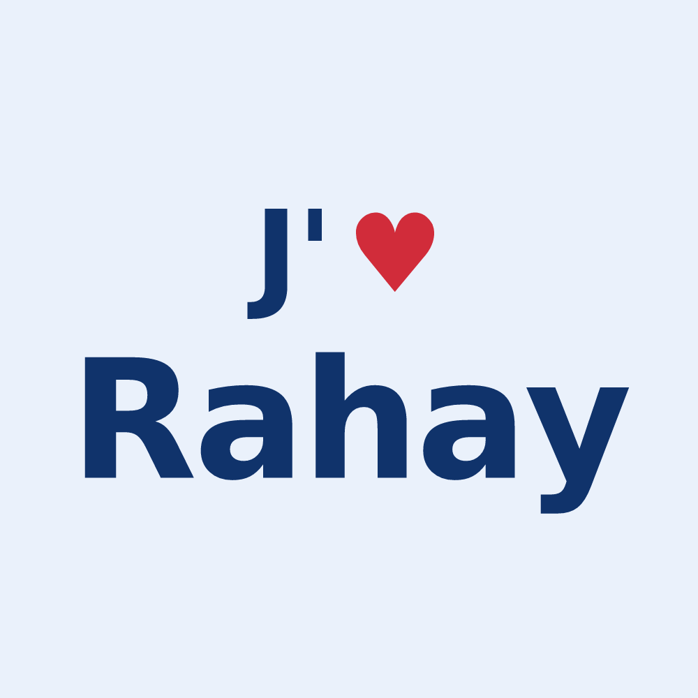 Sticker personnalisé Rahay — design J'aime Rahay