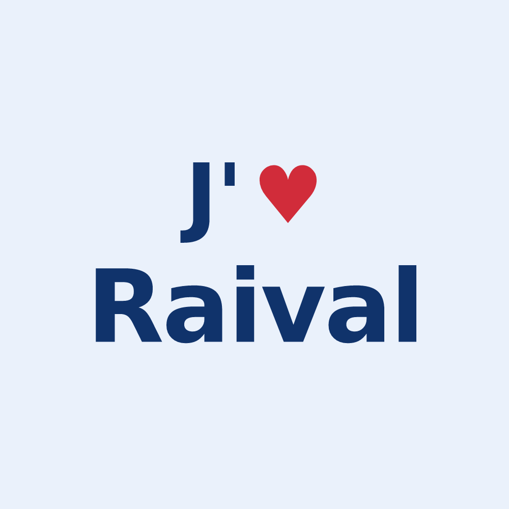 Sticker personnalisé Raival — design J'aime Raival