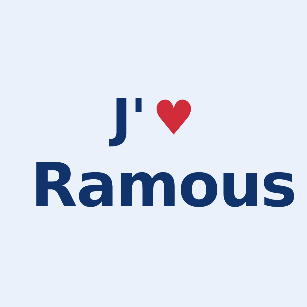 Sticker personnalisé Ramous — design J'aime Ramous