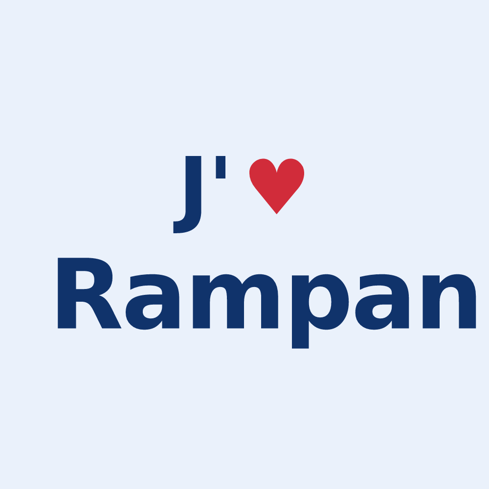 Sticker personnalisé Rampan — design J'aime Rampan