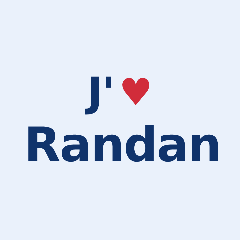 Sticker personnalisé Randan — design J'aime Randan