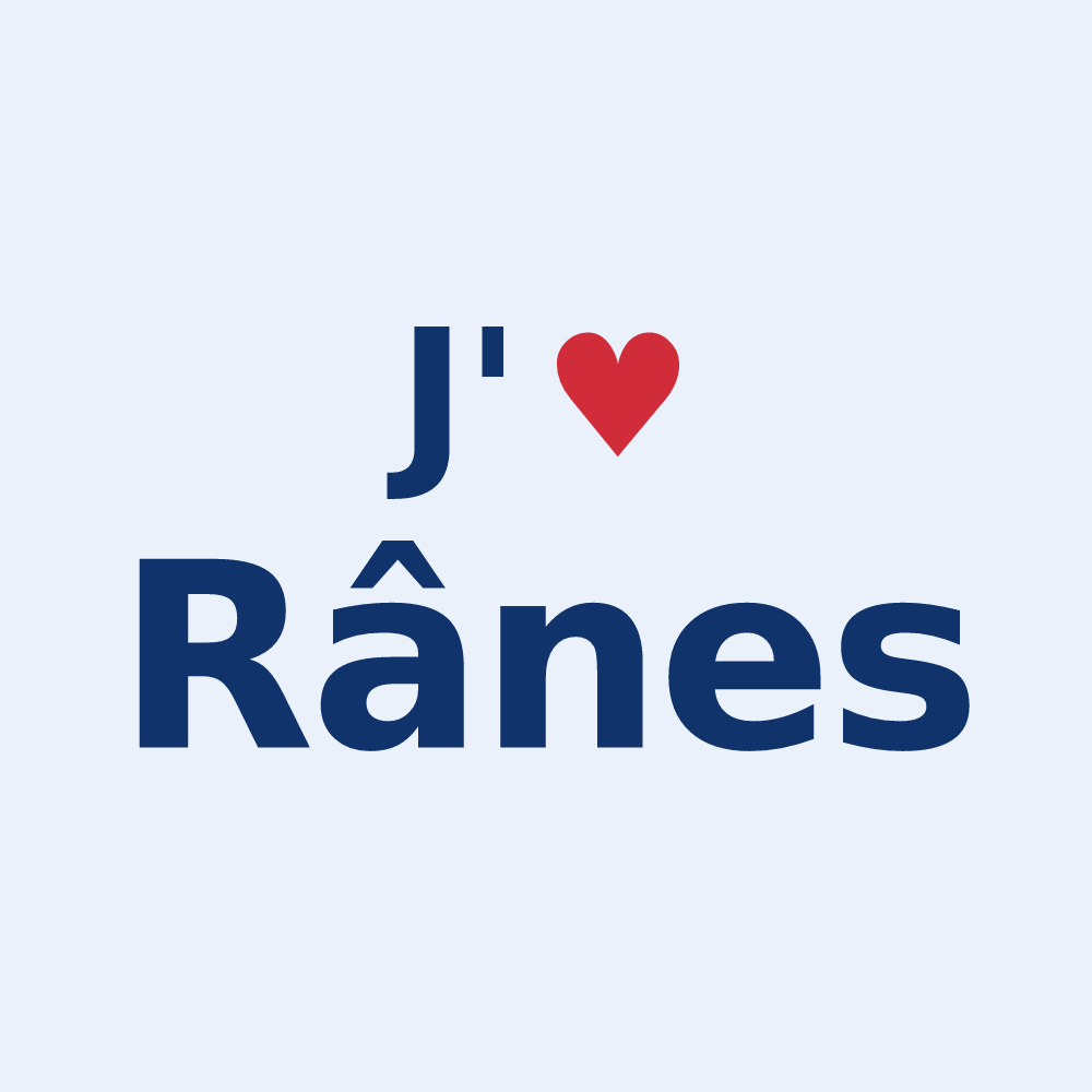 Sticker personnalisé Rânes — design J'aime Rânes