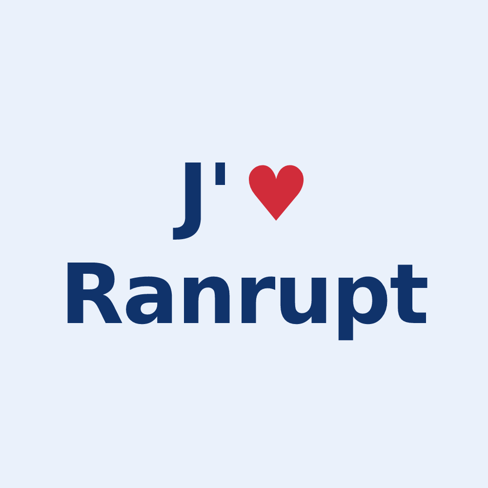 Sticker personnalisé Ranrupt — design J'aime Ranrupt