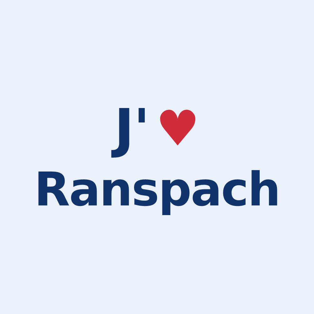 Sticker personnalisé Ranspach — design J'aime Ranspach