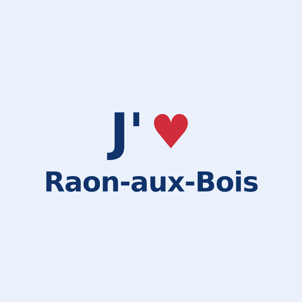 Sticker personnalisé Raon-aux-Bois — design J'aime Raon-aux-Bois