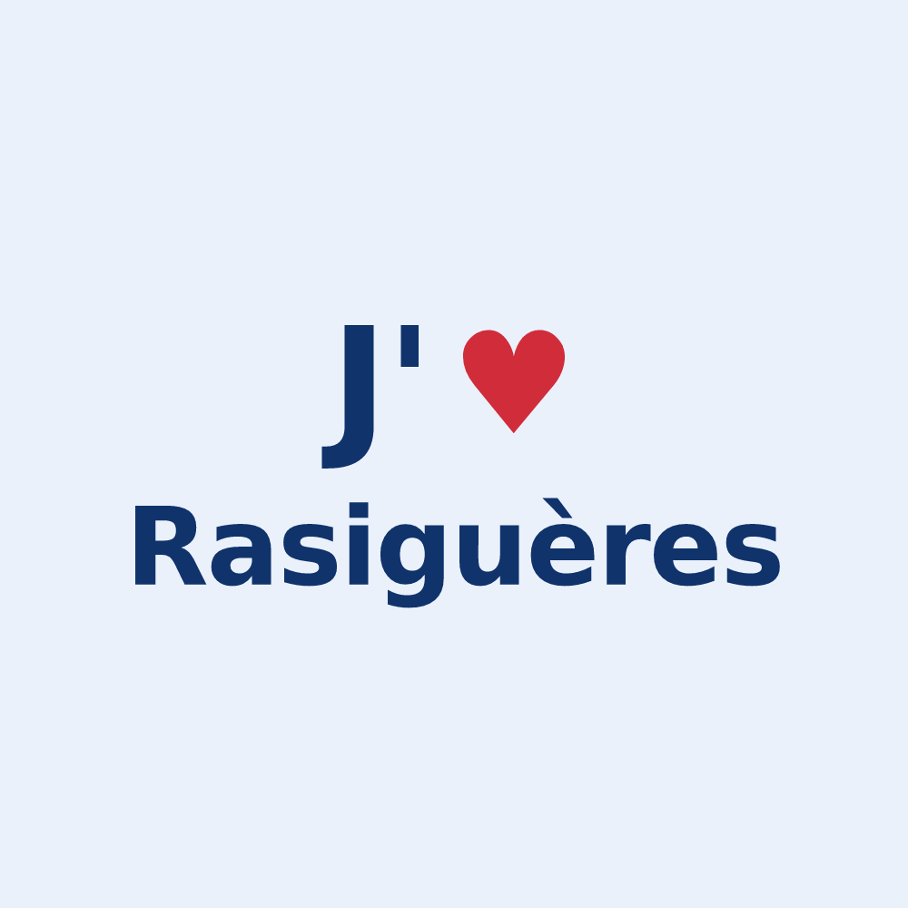 Sticker personnalisé Rasiguères — design J'aime Rasiguères
