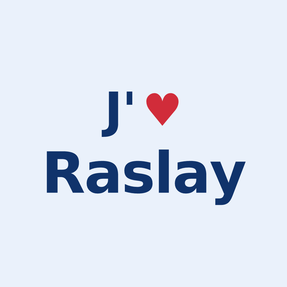 Sticker personnalisé Raslay — design J'aime Raslay