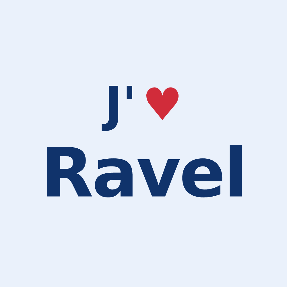 Sticker personnalisé Ravel — design J'aime Ravel