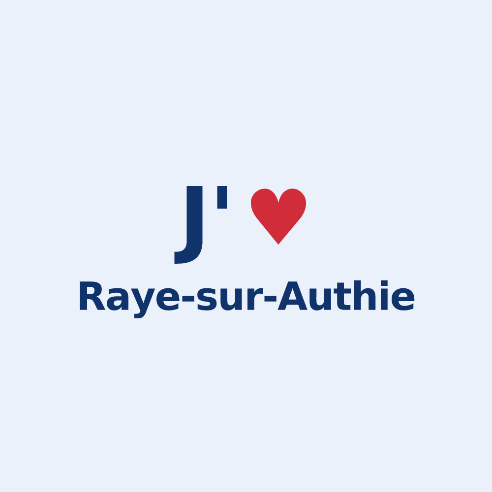 Sticker personnalisé Raye-sur-Authie — design J'aime Raye-sur-Authie