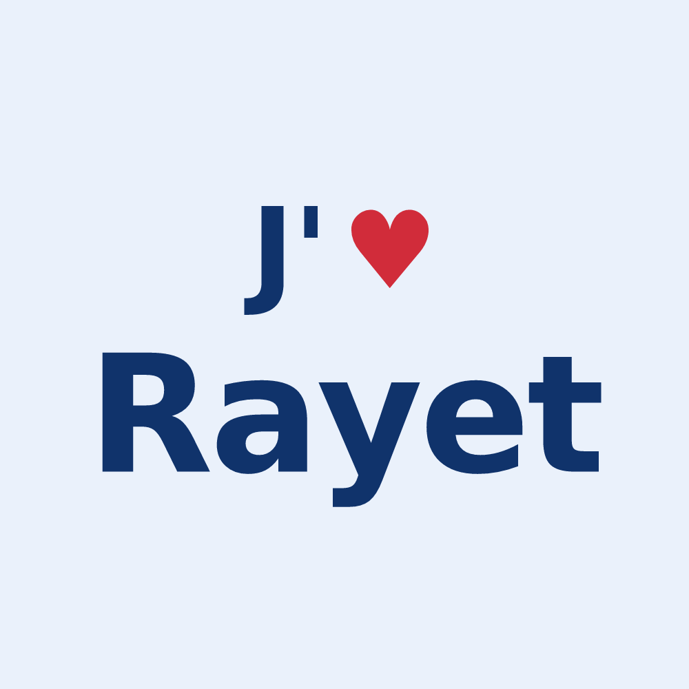 Sticker personnalisé Rayet — design J'aime Rayet