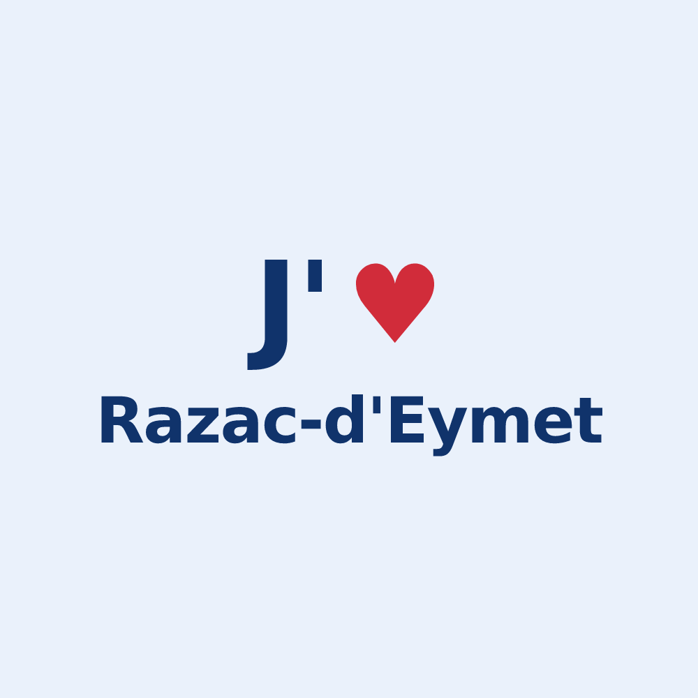 Sticker personnalisé Razac-d'Eymet — design J'aime Razac-d'Eymet