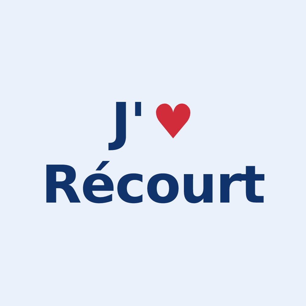 Sticker personnalisé Récourt — design J'aime Récourt