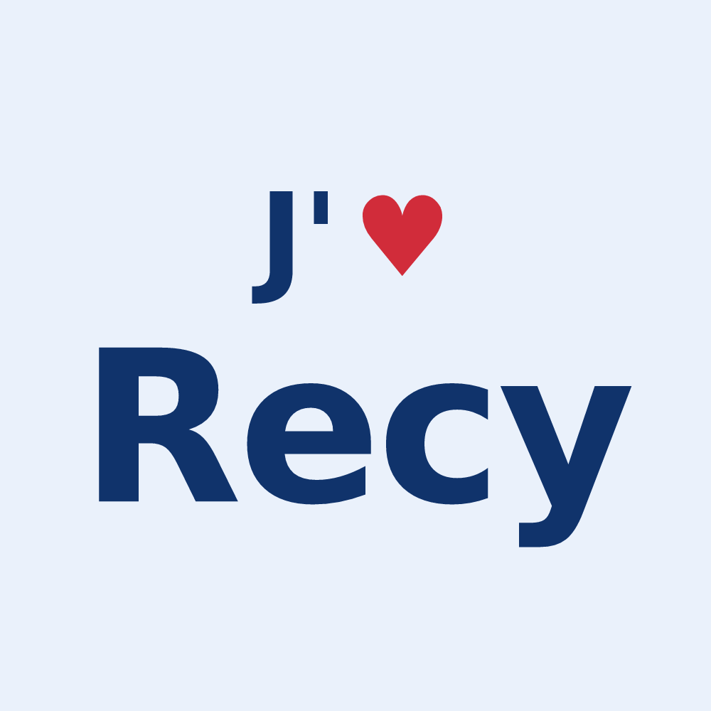 Sticker personnalisé Recy — design J'aime Recy