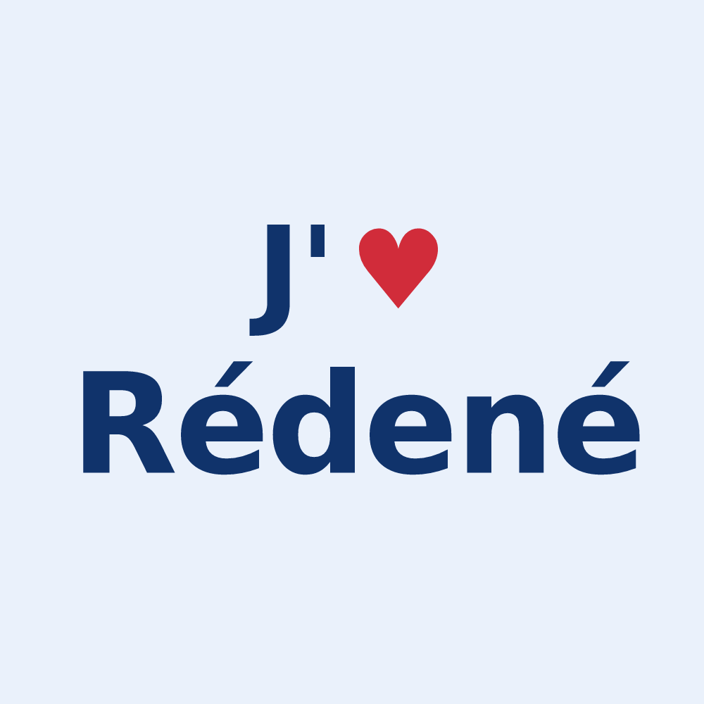 Sticker personnalisé Rédené — design J'aime Rédené
