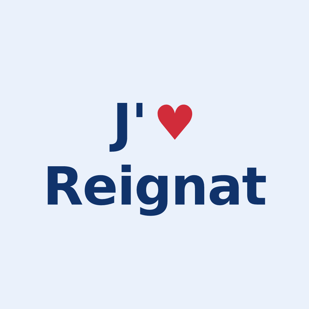 Sticker personnalisé Reignat — design J'aime Reignat