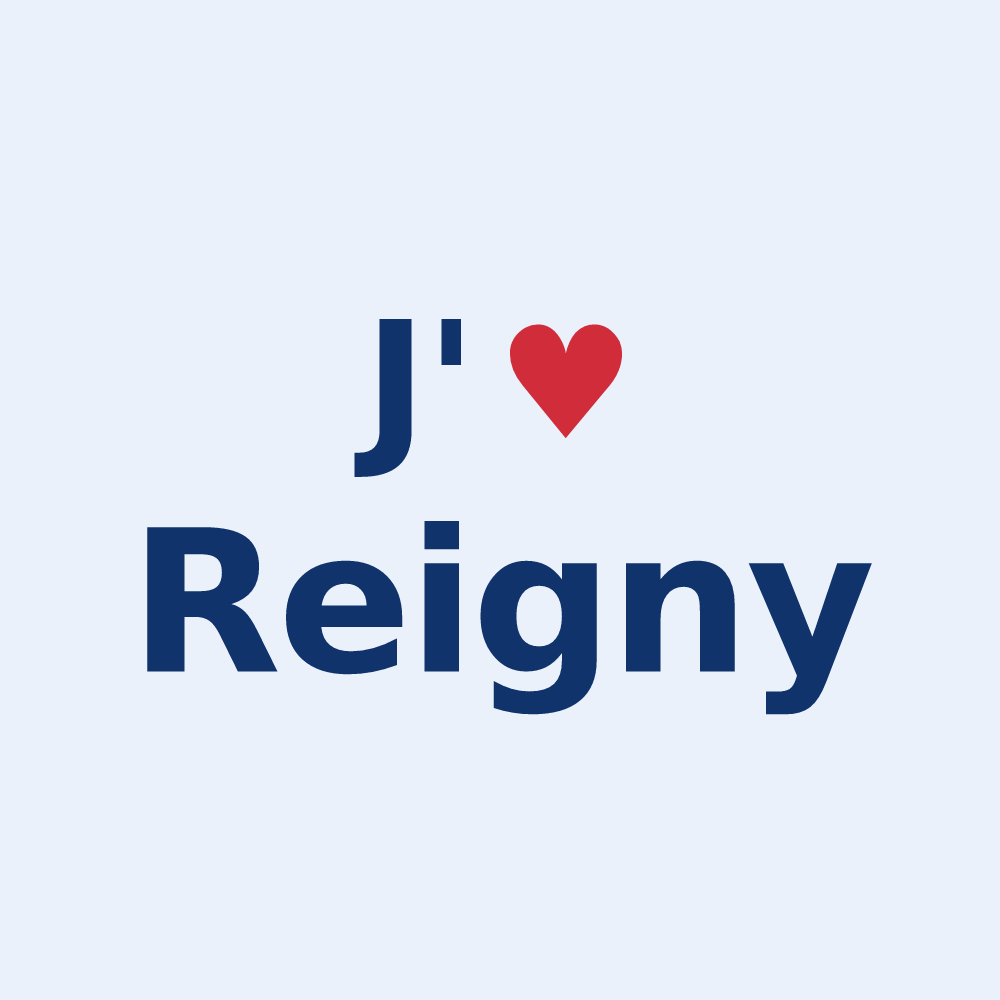 Sticker personnalisé Reigny — design J'aime Reigny