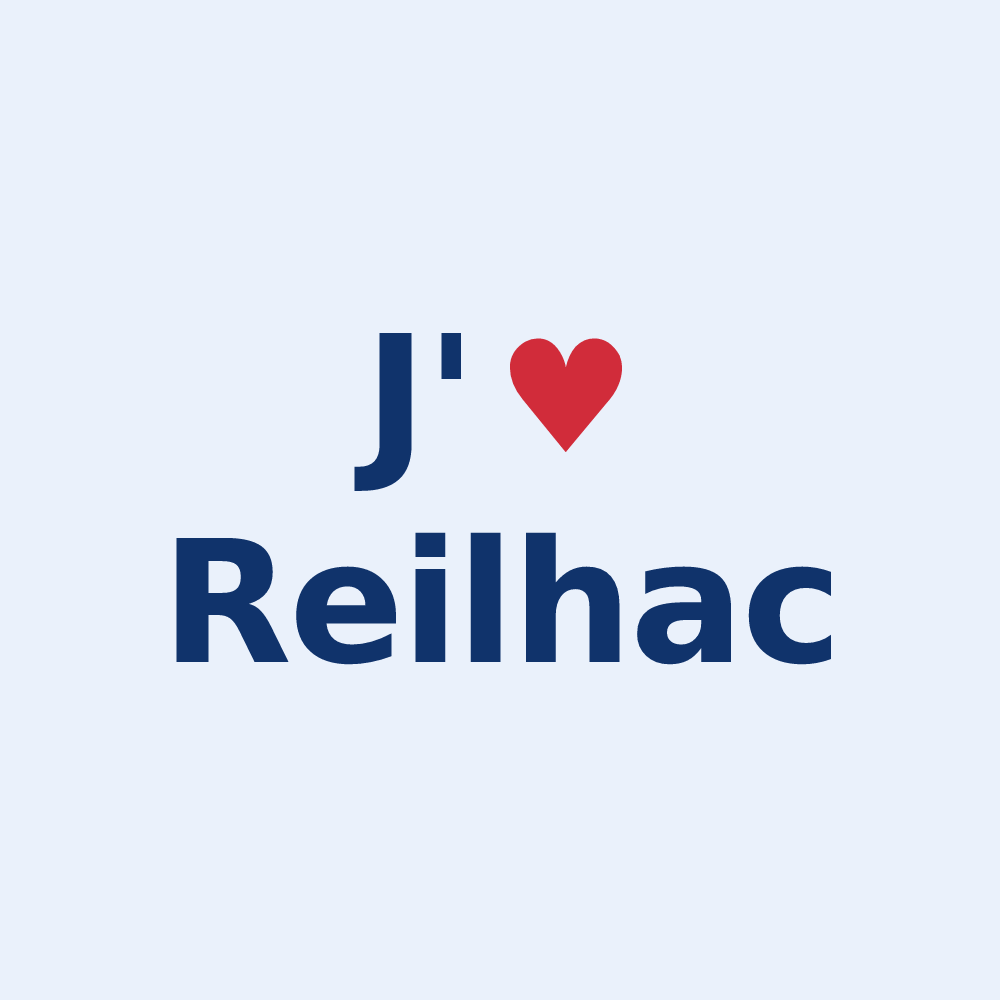 Sticker personnalisé Reilhac — design J'aime Reilhac