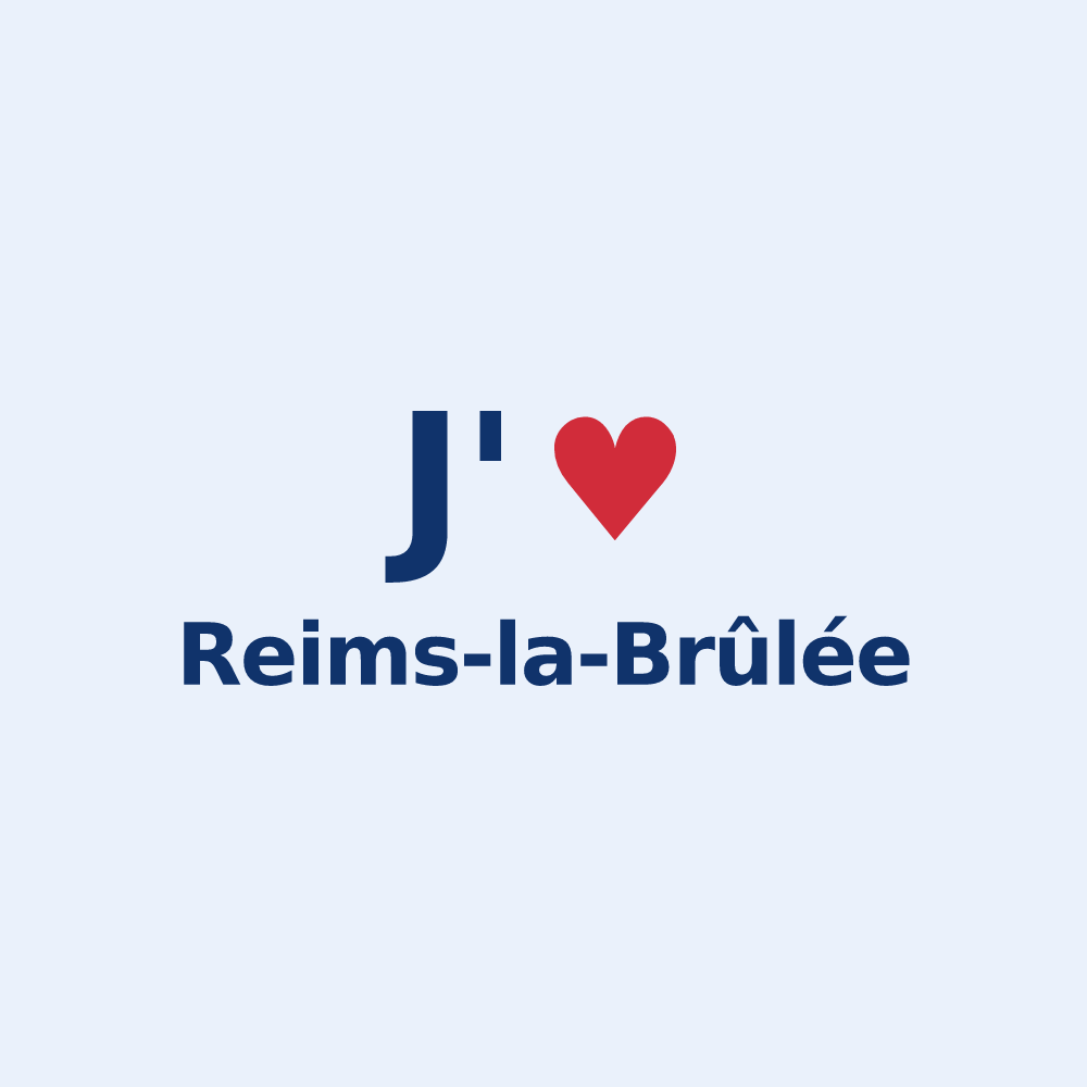 Sticker personnalisé Reims-la-Brûlée — design J'aime Reims-la-Brûlée