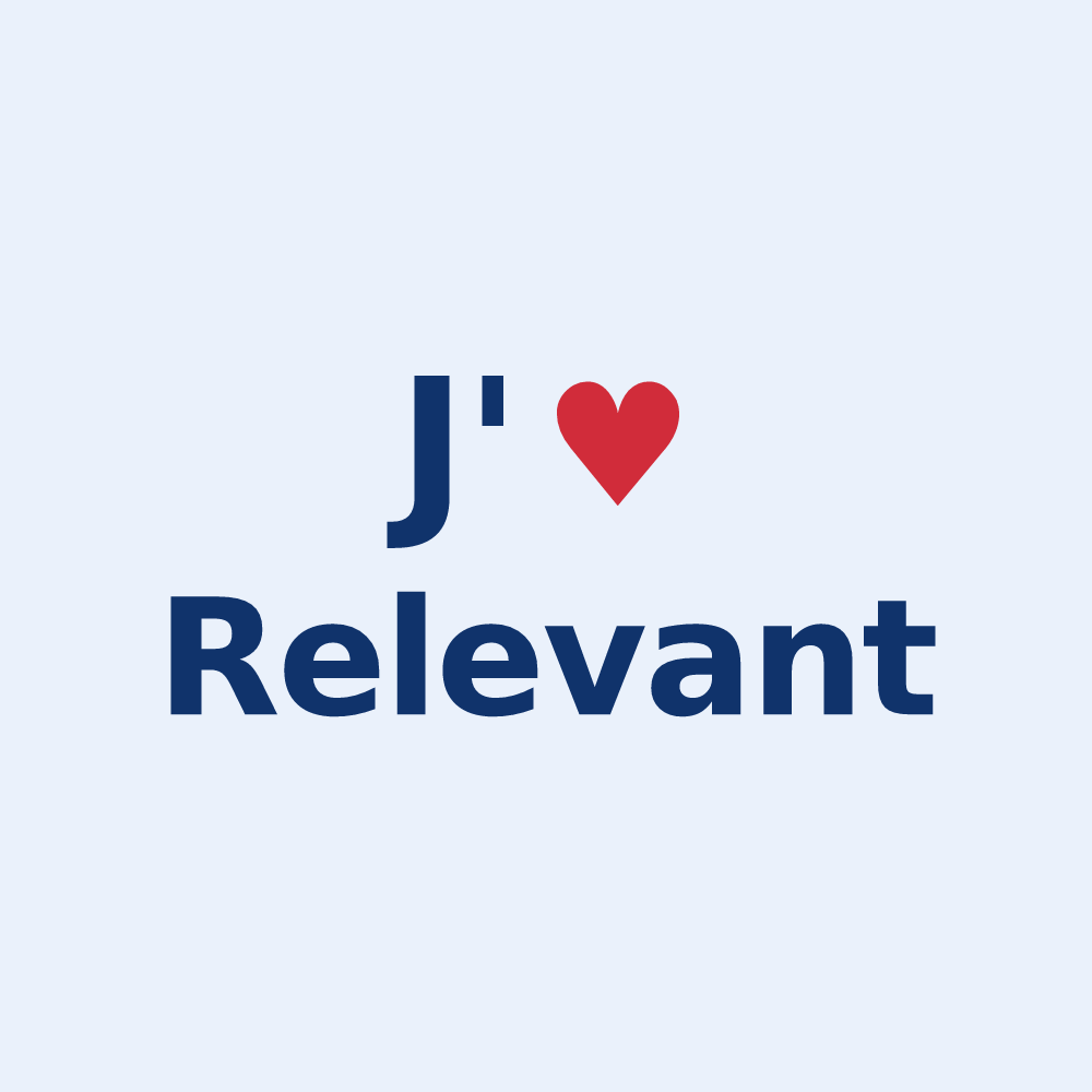 Sticker personnalisé Relevant — design J'aime Relevant
