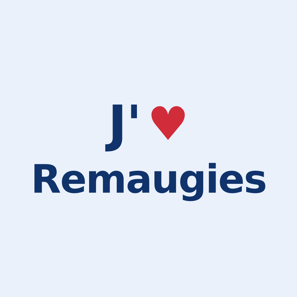 Sticker personnalisé Remaugies — design « J'aime Remaugies » imprimé sur le sticker