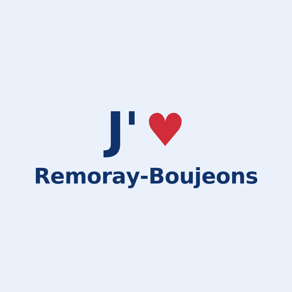 Sticker personnalisé Remoray-Boujeons — design J'aime Remoray-Boujeons