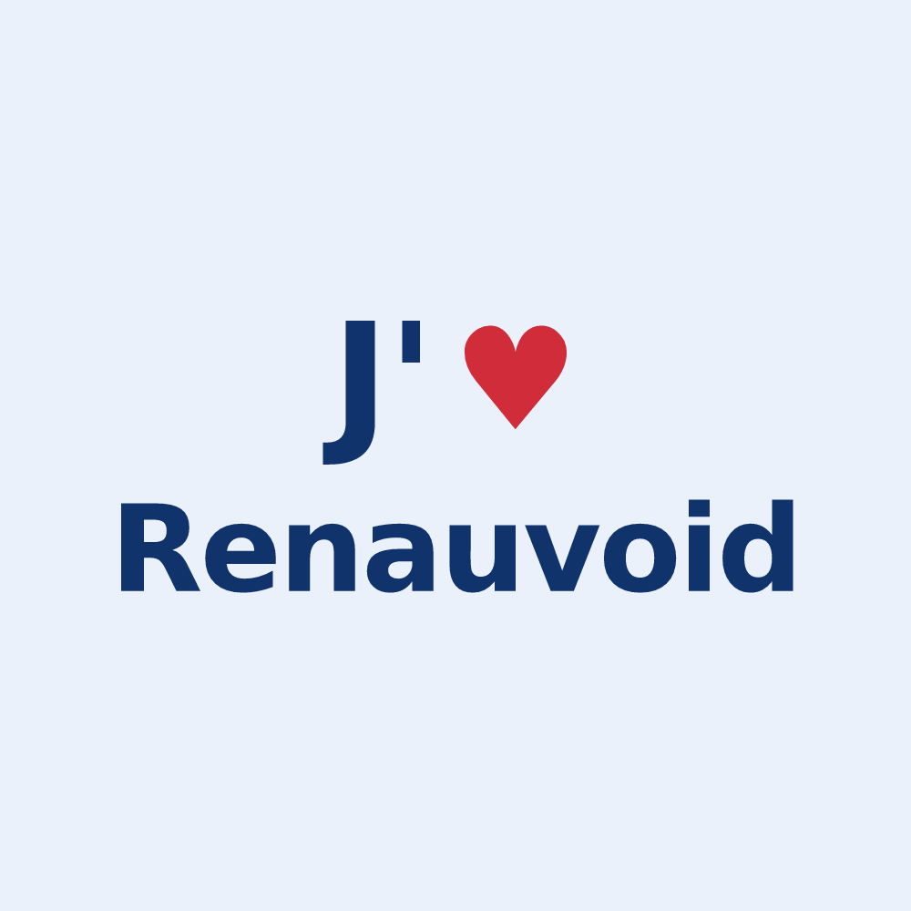 Sticker personnalisé Renauvoid — design « J'aime Renauvoid » imprimé sur le sticker