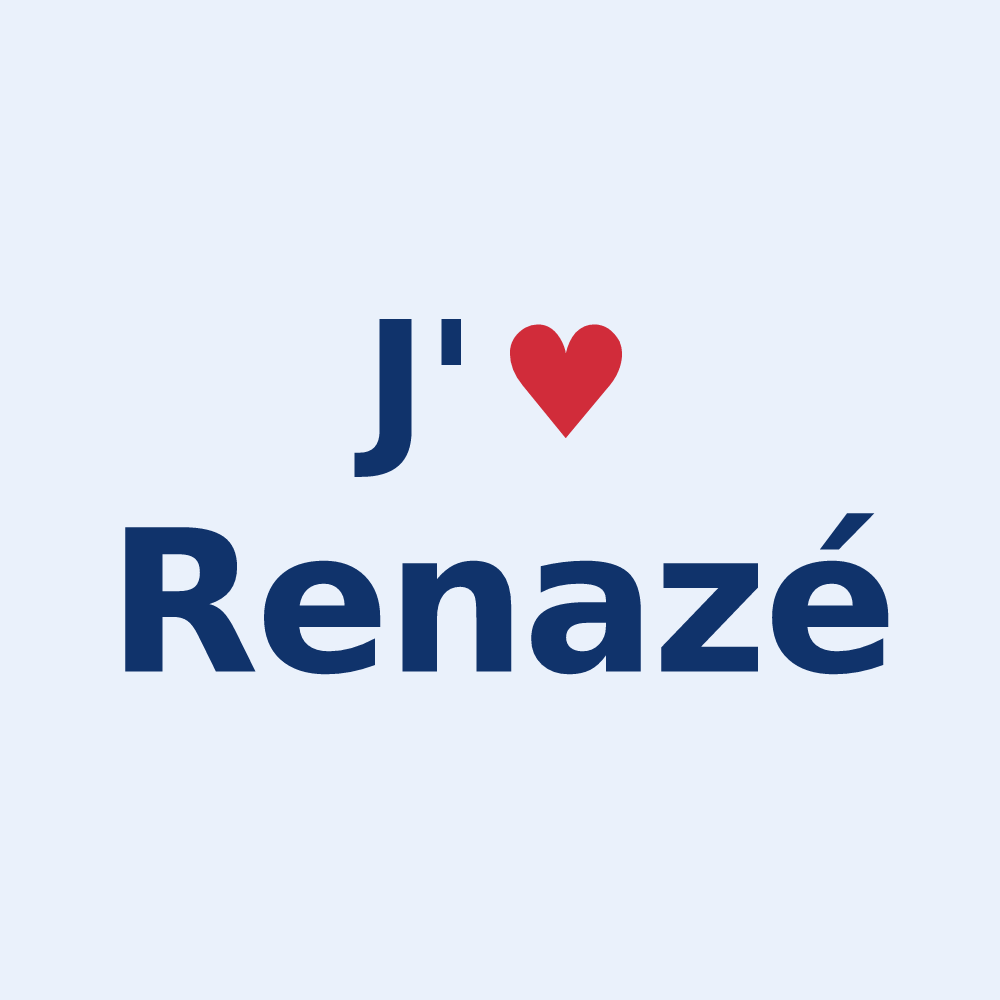 Sticker personnalisé Renazé — design J'aime Renazé