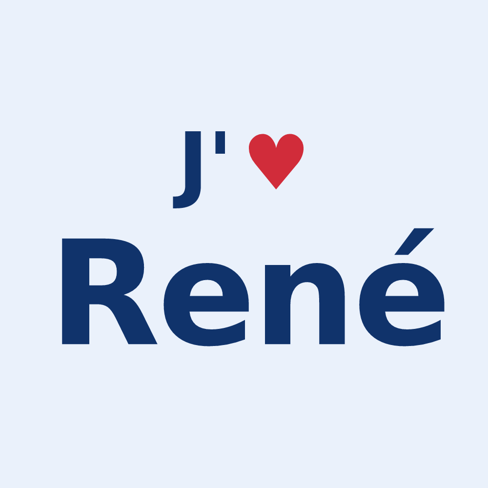 Sticker personnalisé René — design J'aime René