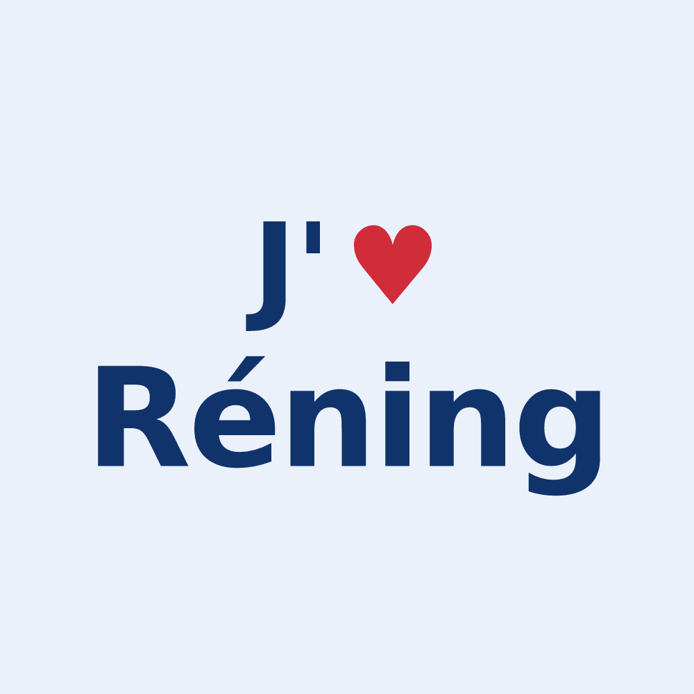Sticker personnalisé Réning — design J'aime Réning