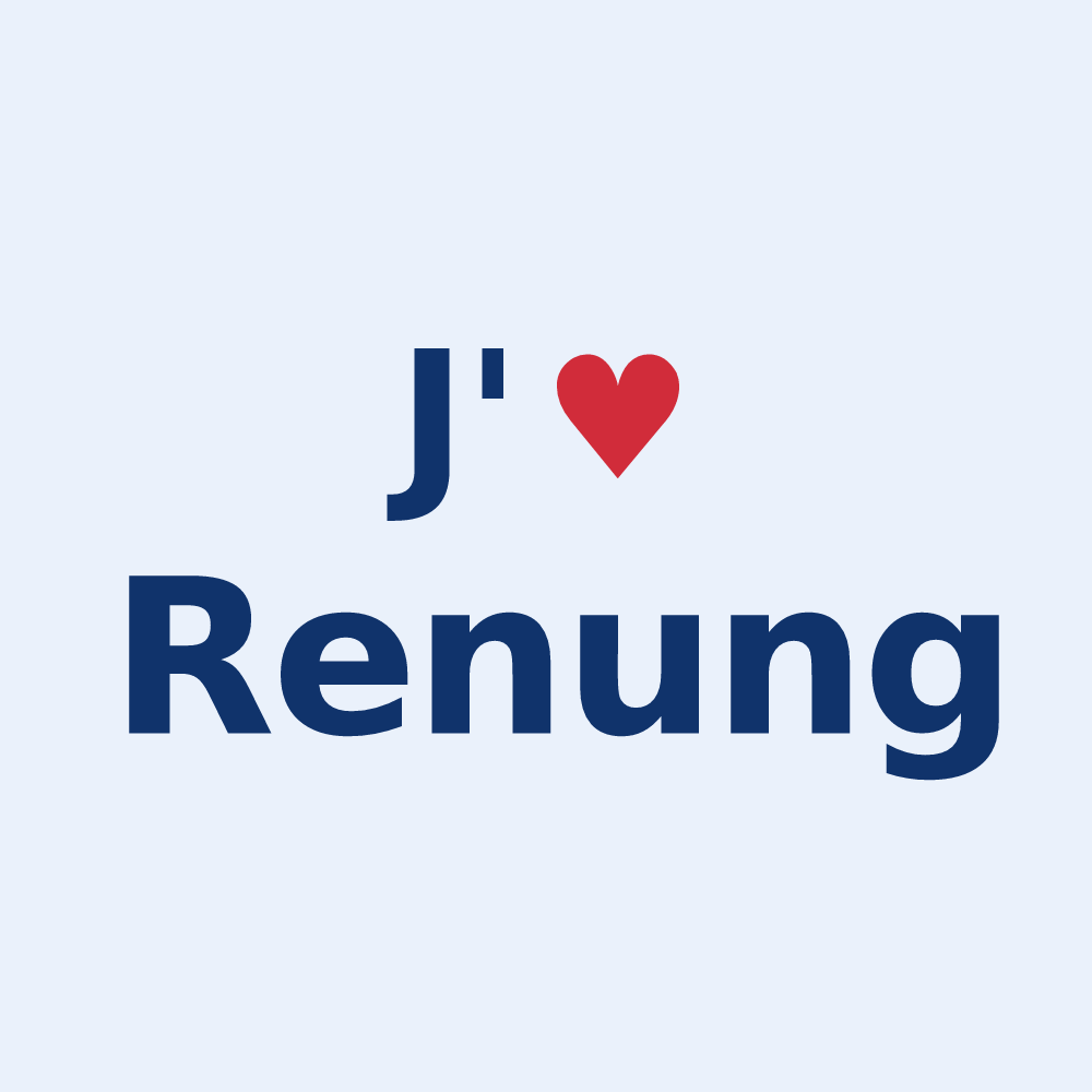 Sticker personnalisé Renung — design J'aime Renung