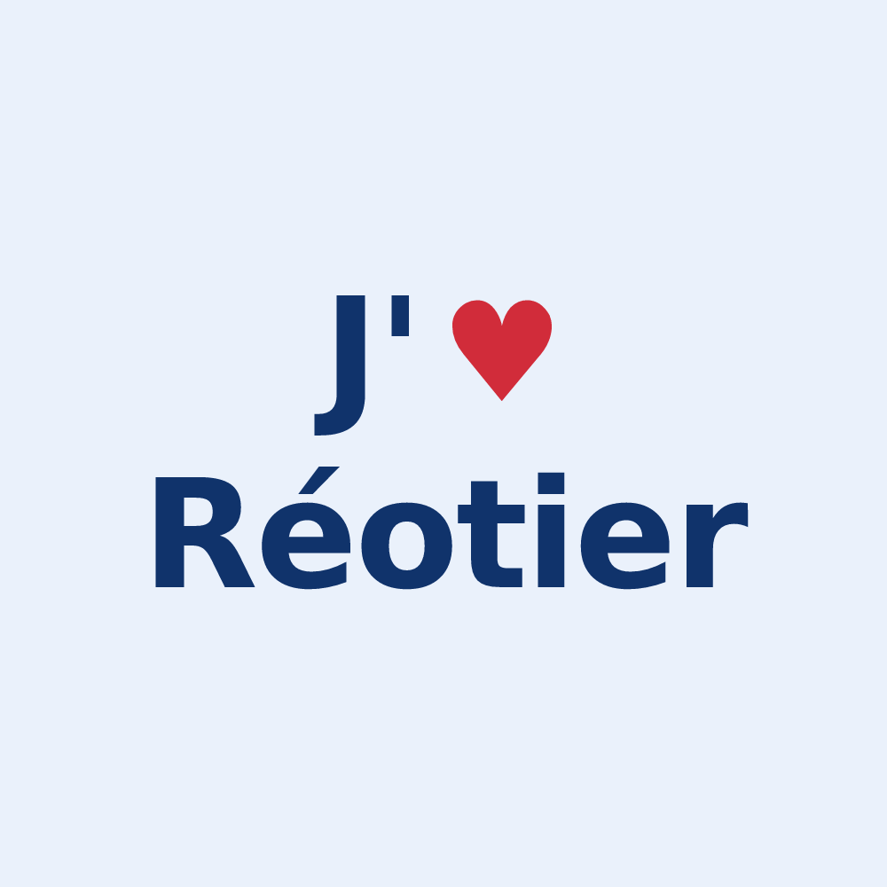 Sticker personnalisé Réotier — design J'aime Réotier