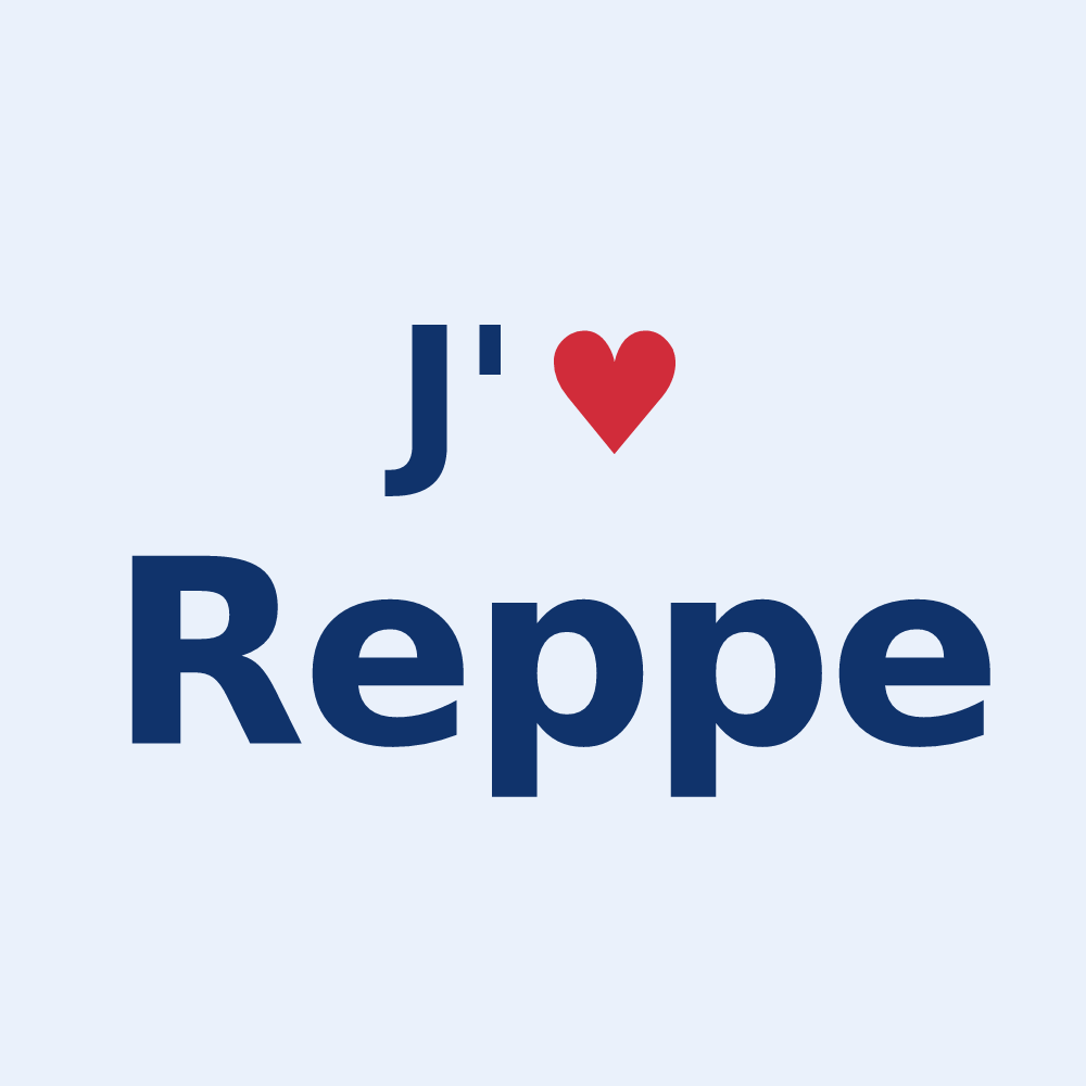 Sticker personnalisé Reppe — design « J'aime Reppe » imprimé sur le sticker
