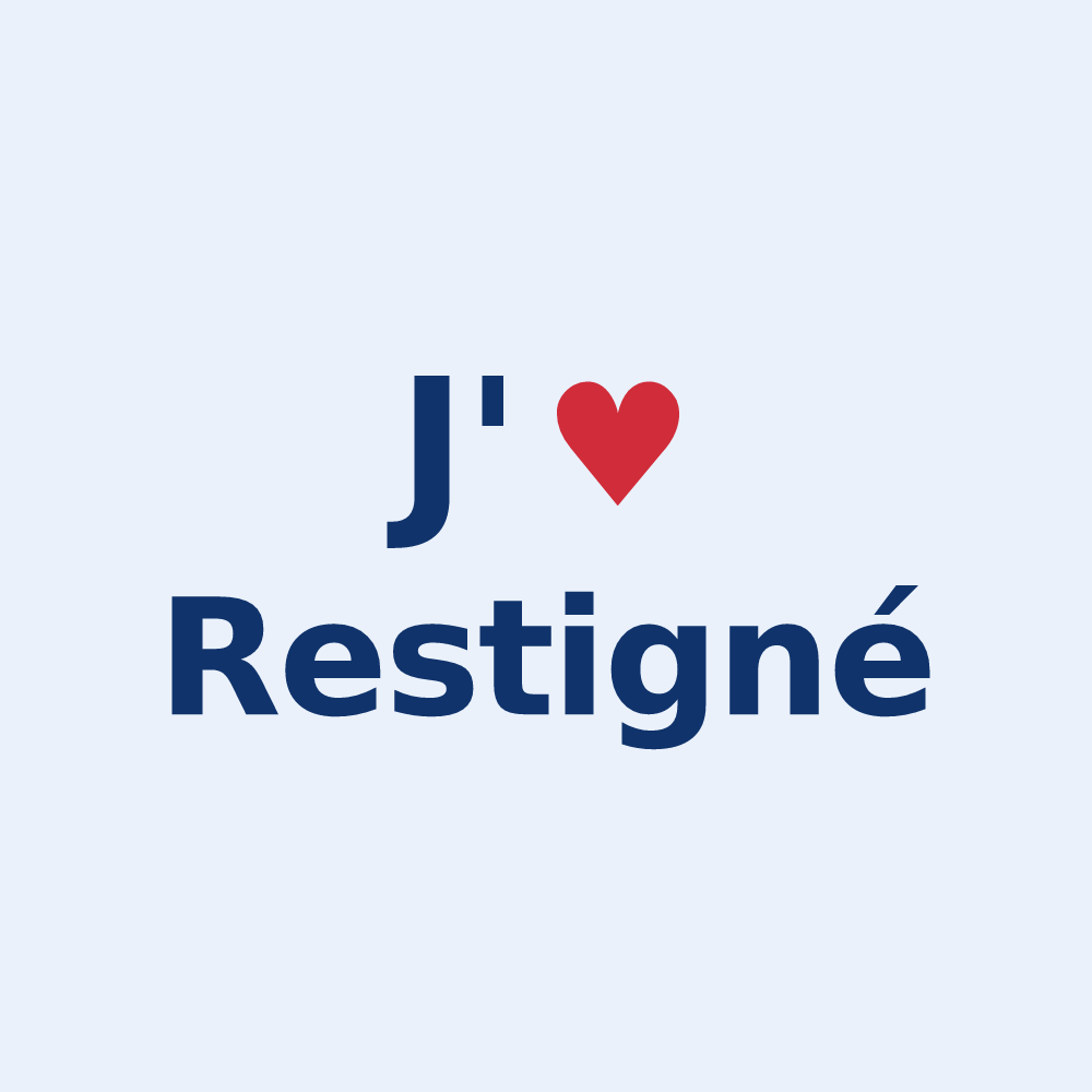 Sticker personnalisé Restigné — design J'aime Restigné