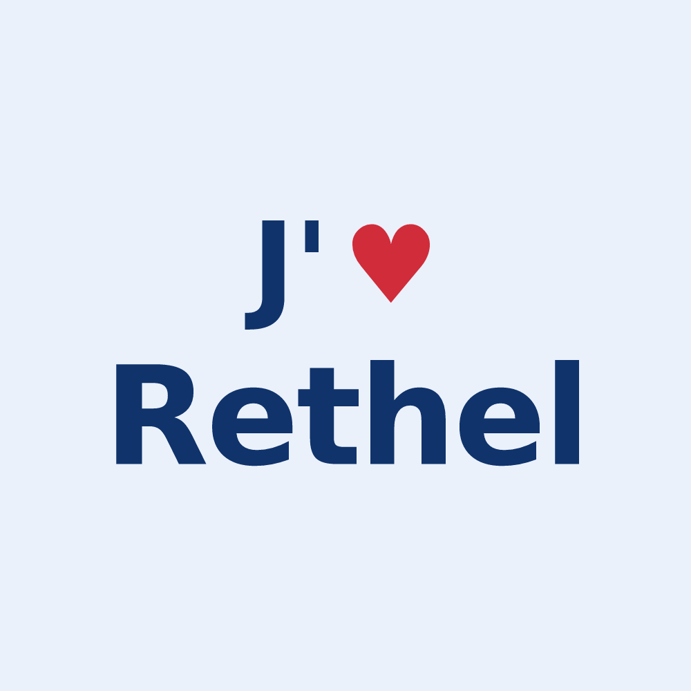 Sticker personnalisé Rethel — design « J'aime Rethel » imprimé sur le sticker