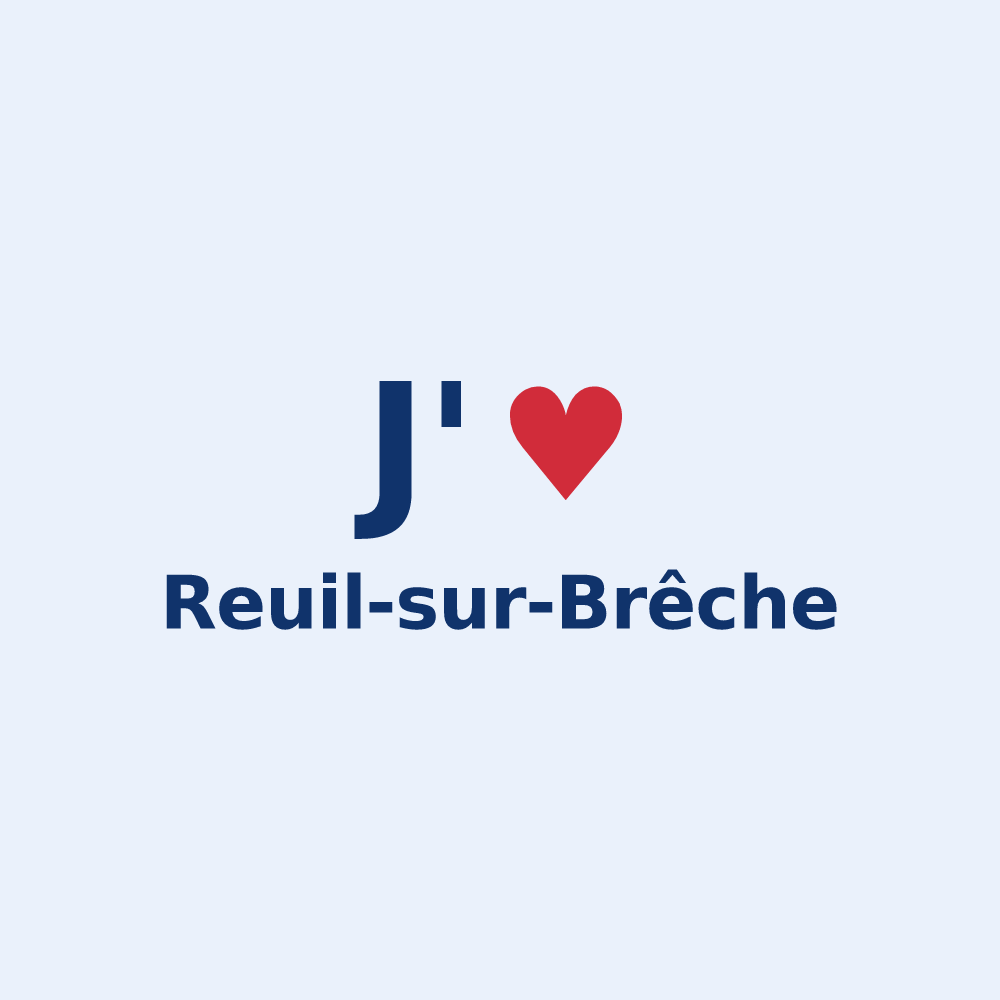 Sticker personnalisé Reuil-sur-Brêche — design J'aime Reuil-sur-Brêche