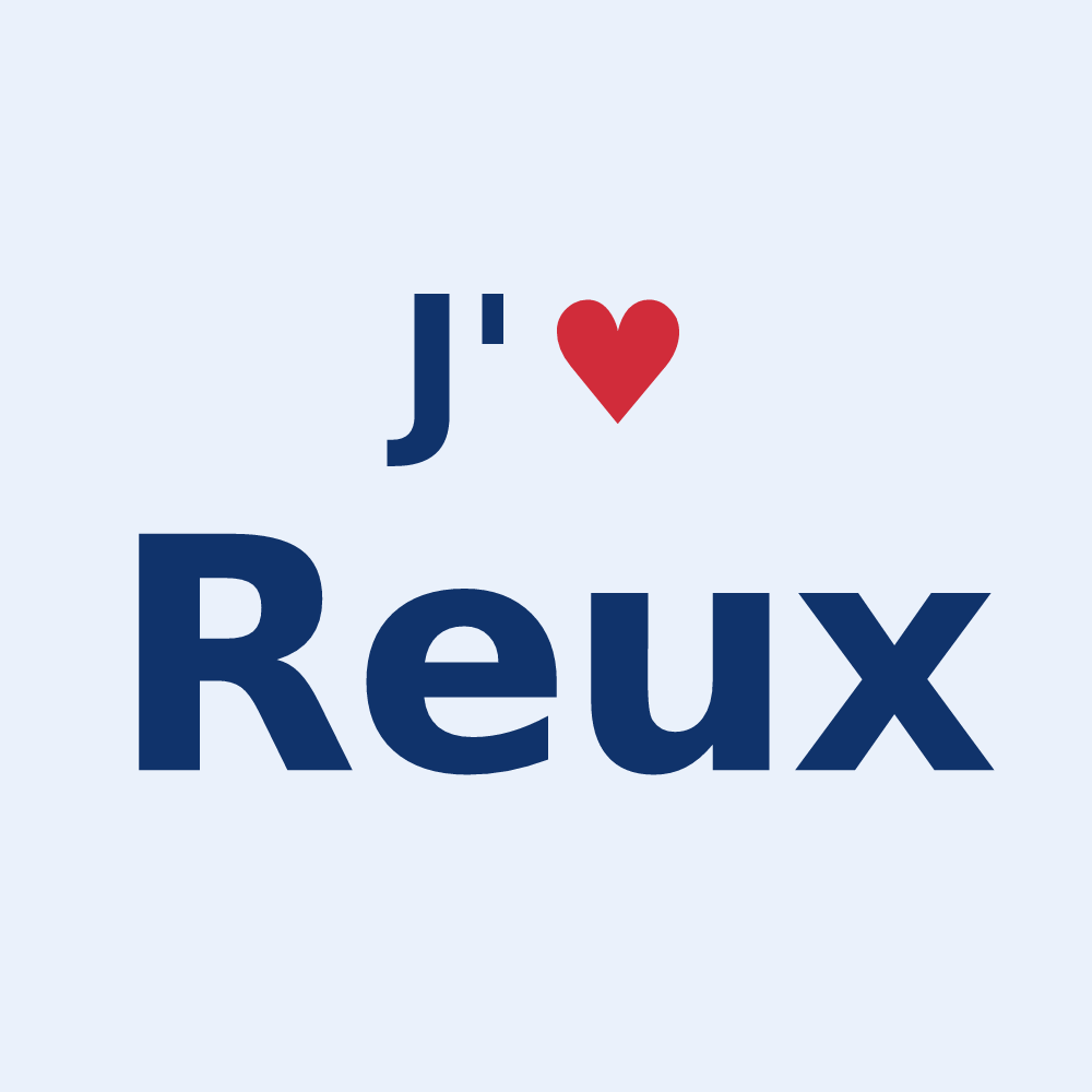 Sticker personnalisé Reux — design « J'aime Reux » imprimé sur le sticker