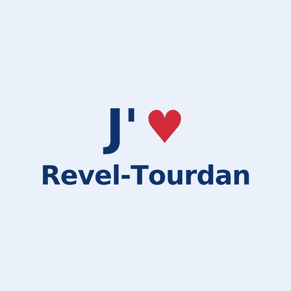 Sticker personnalisé Revel-Tourdan — design J'aime Revel-Tourdan