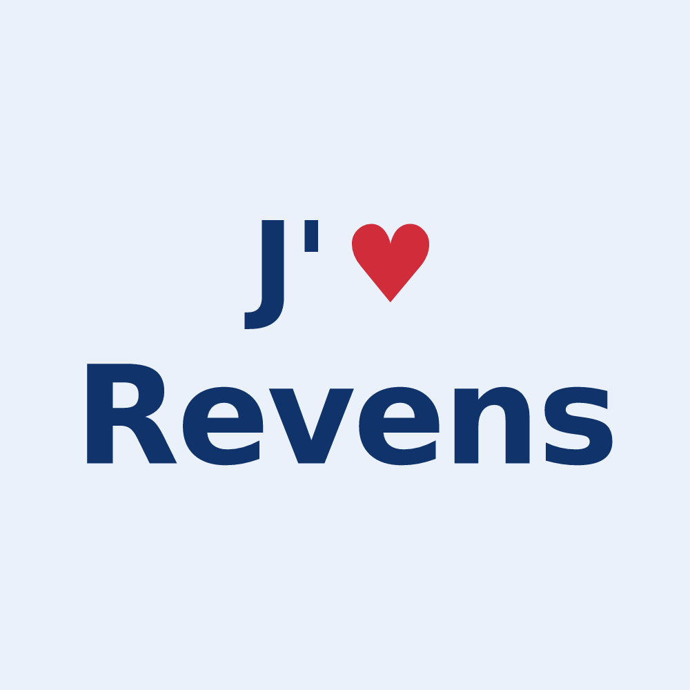 Sticker personnalisé Revens — design J'aime Revens