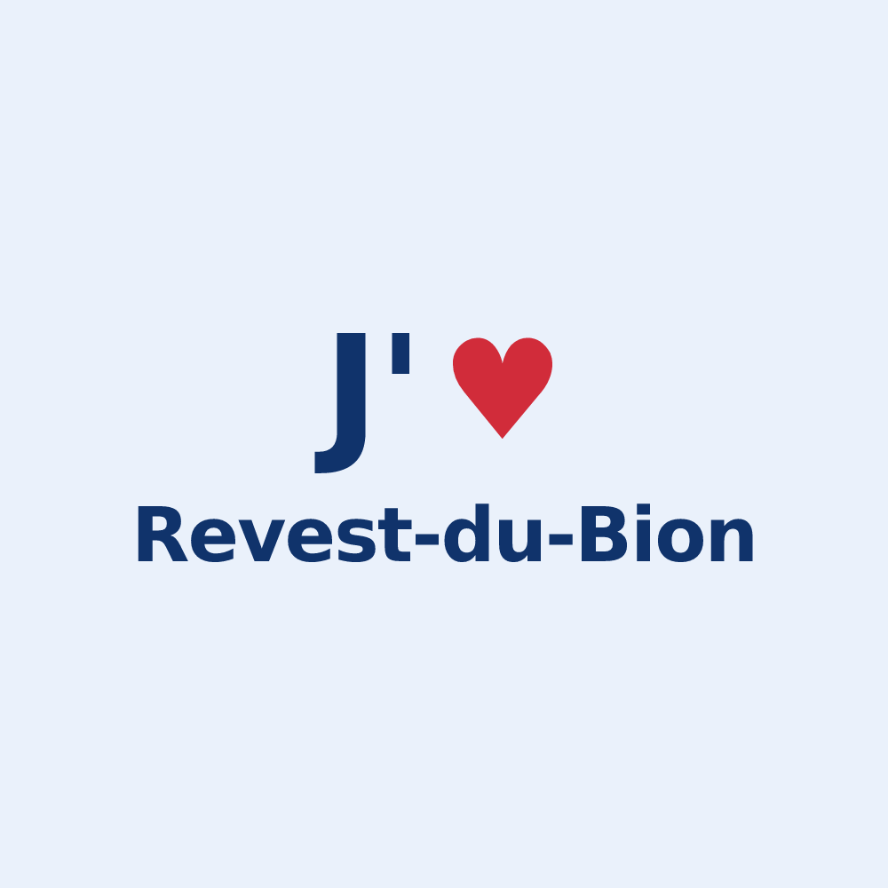 Sticker personnalisé Revest-du-Bion — design J'aime Revest-du-Bion