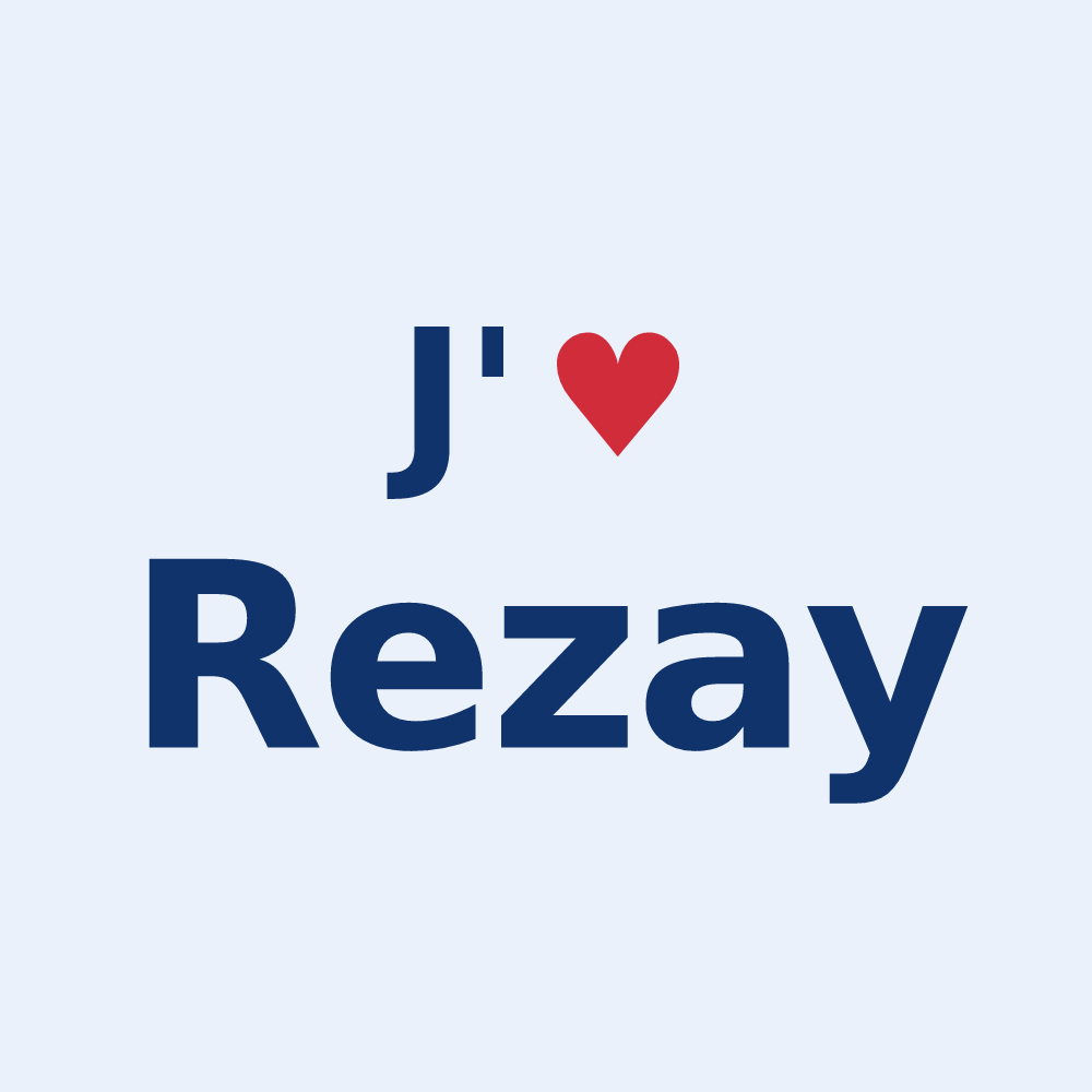 Sticker personnalisé Rezay — design J'aime Rezay