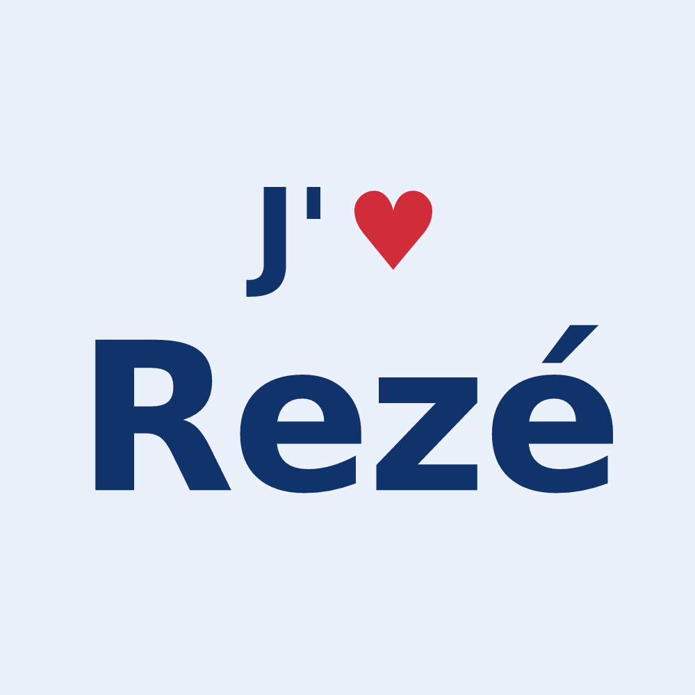 Sticker personnalisé Rezé — design J'aime Rezé