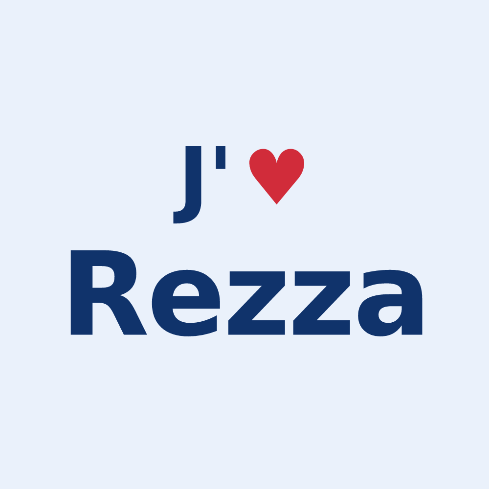 Sticker personnalisé Rezza — design J'aime Rezza