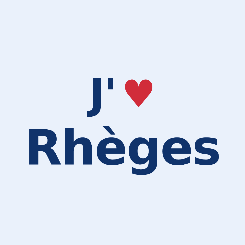 Sticker personnalisé Rhèges — design J'aime Rhèges