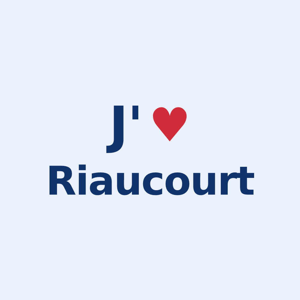 Sticker personnalisé Riaucourt — design « J'aime Riaucourt » imprimé sur le sticker